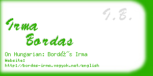 irma bordas business card